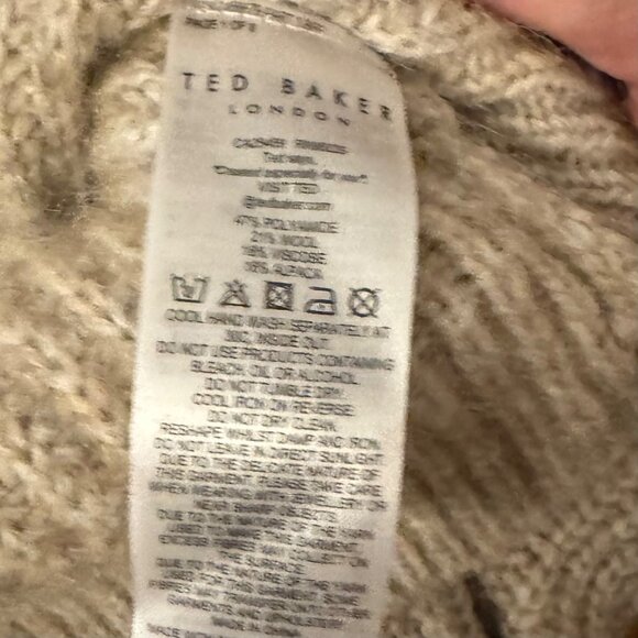Ted Baker London Womens Wool & Alpaca Blend High Neck Sweater Size Medium or  3 - Picture 4 of 10